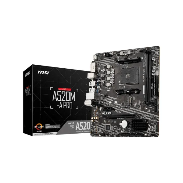 MSI A520M-A PRO AM4 2DDR4 DVI/HDMI USB3.2 mATX
