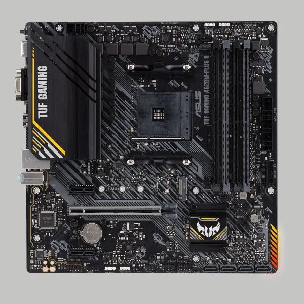 Asus | TUF GAMING A520M-PLUS II | Processor family AMD | Processor socket AM4 | DDR4 DIMM | Memory slots 4 | Supported hard disk