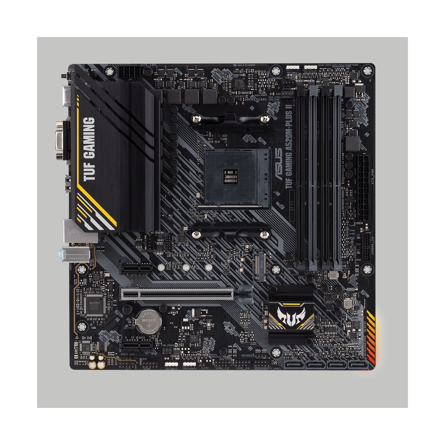 Asus | TUF GAMING A520M-PLUS II | Processor family AMD | Processor socket AM4 | DDR4 DIMM | Memory slots 4 | Supported hard disk