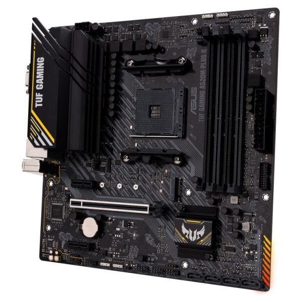Asus | TUF GAMING A520M-PLUS II | Processor family AMD | Processor socket AM4 | DDR4 DIMM | Memory slots 4 | Supported hard disk