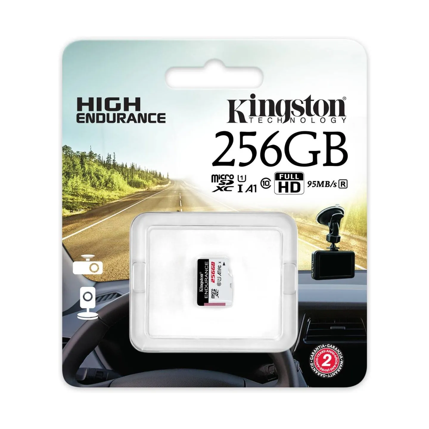 Kingston microSD card 256GB Endurance 95/45MB/s C10 A1 UHS-I