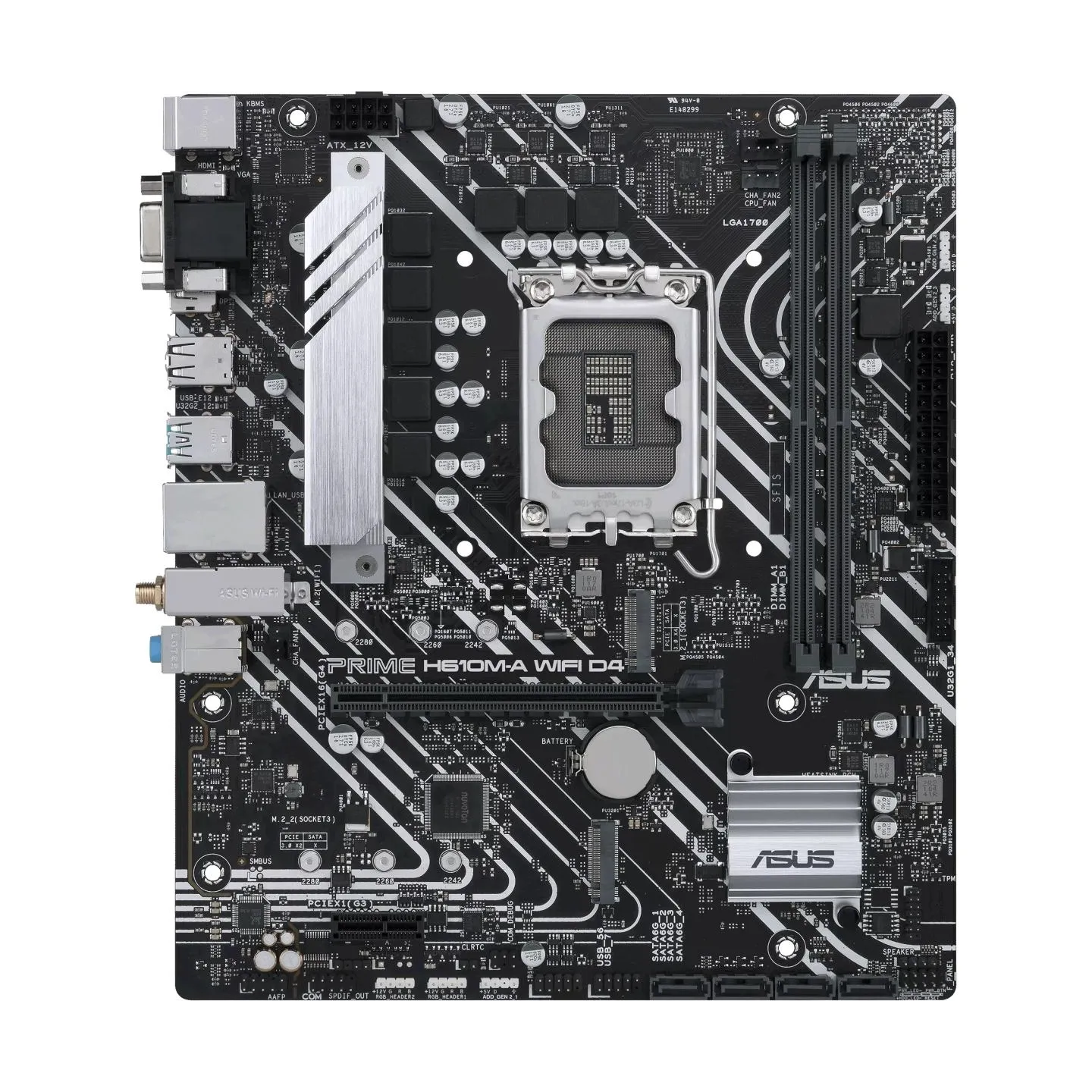 Asus | PRIME H610M-A WIFI D4 | Processor family Intel | Processor socket  LGA1700 | DDR4 DIMM | Memory slots 2 | Supported hard 