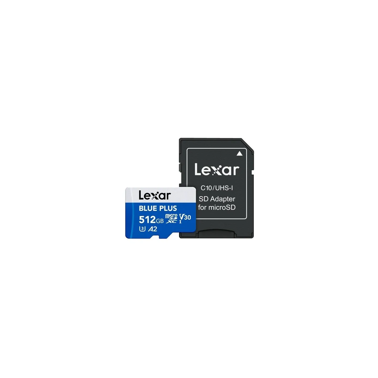 Lexar Memory card microSD card 512GB C10 A2 U3 V30 170MB/s Blue Plus