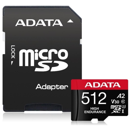 A-Data MEMORY MICRO SDXC 512GB W/AD./AUSDX512GUI3V30SHA2-RA1 ADATA