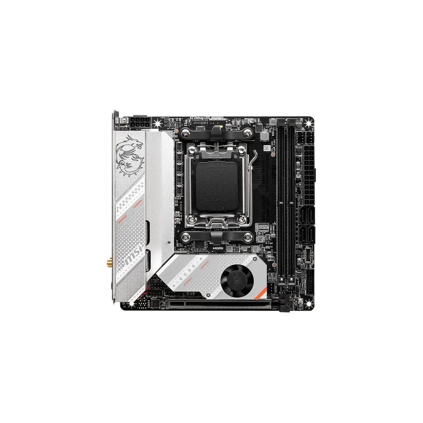 MSI | MPG B650I EDGE WIFI | Processor family AMD | Processor socket AM5 | DDR5 DIMM | Memory slots 2 | Supported hard disk drive