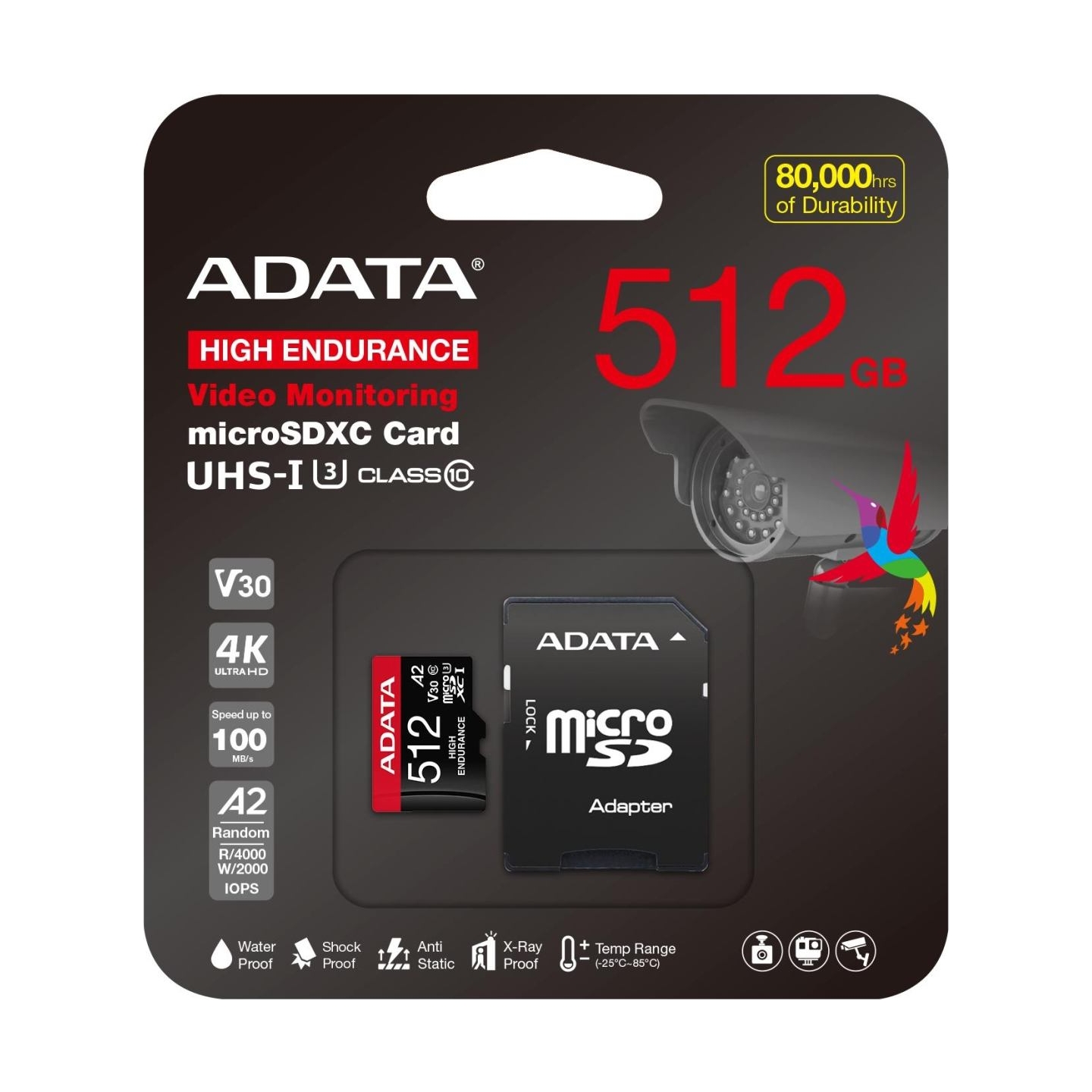A-Data mSD HighEnd 512GB UHS1 U3 V30 A2 100/85MB/s+Ad