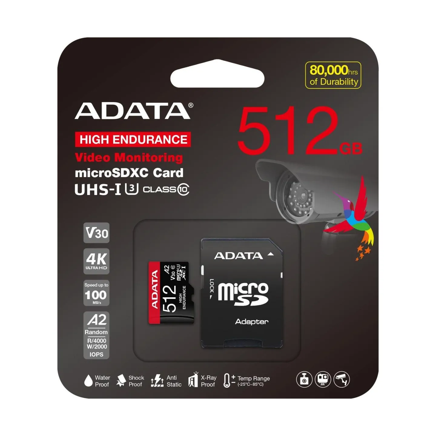 A-Data mSD HighEnd 512GB UHS1 U3 V30 A2 100/85MB/s+Ad
