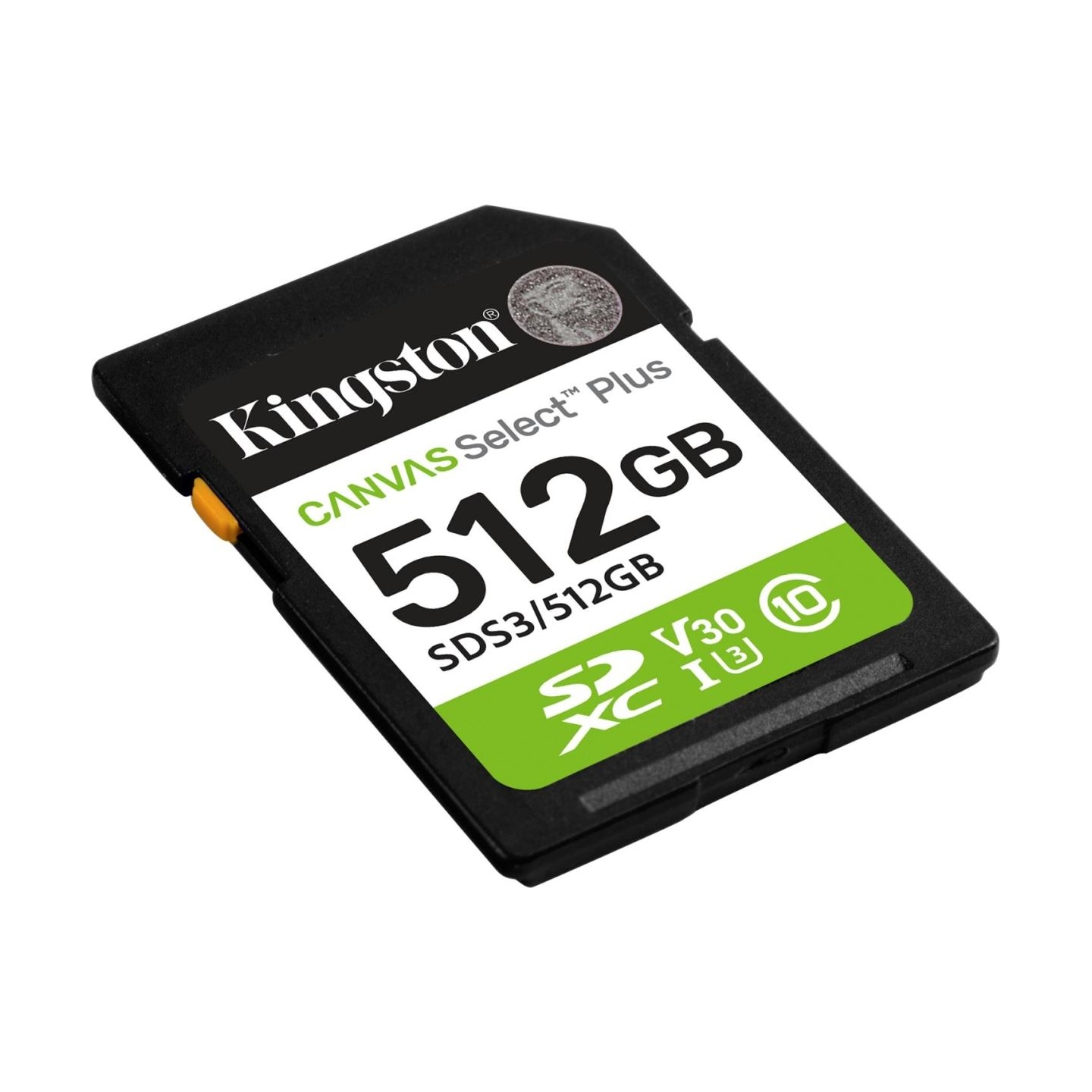 Kingston Canvas Select Plus | 512 GB | SD | Flash memory class Class 10, UHS-I, U1/U3, Video Class 10/30