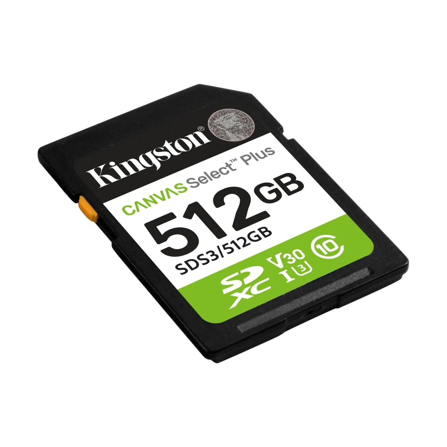 Kingston Canvas Select Plus | 512 GB | SD | Flash memory class Class 10, UHS-I, U1/U3, Video Class 10/30