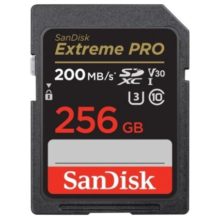 Sandisk Extreme PRO 256GB SDXC Memory Card + 2 years RescuePRO Deluxe up to 200MB/s & 140MB/s Read/Write speeds, UHS-I, Class 10