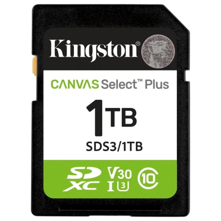 Kingston Canvas Select Plus | 1000 GB | SD | Flash memory class Class 10, UHS-I, U1/U3, Video Class 10/30
