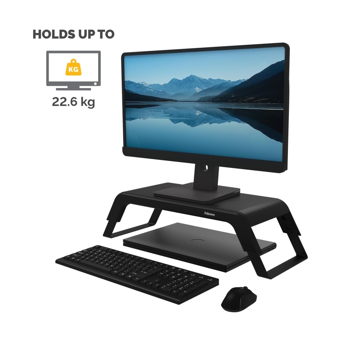 Fellowes MONITOR ACC RISER HANA LT/BLACK 100016996 FELLOWES