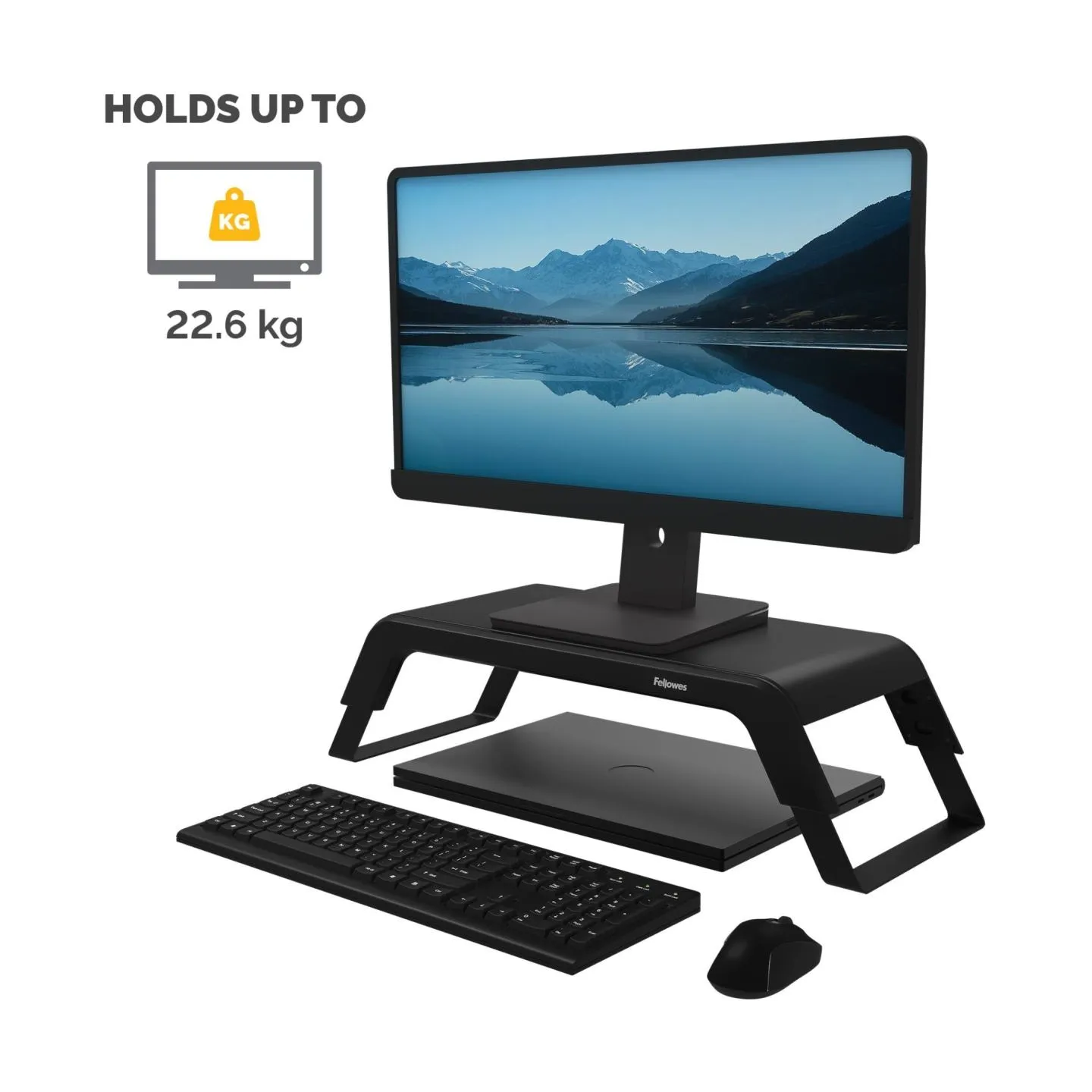 Fellowes MONITOR ACC RISER HANA LT/BLACK 100016996 FELLOWES