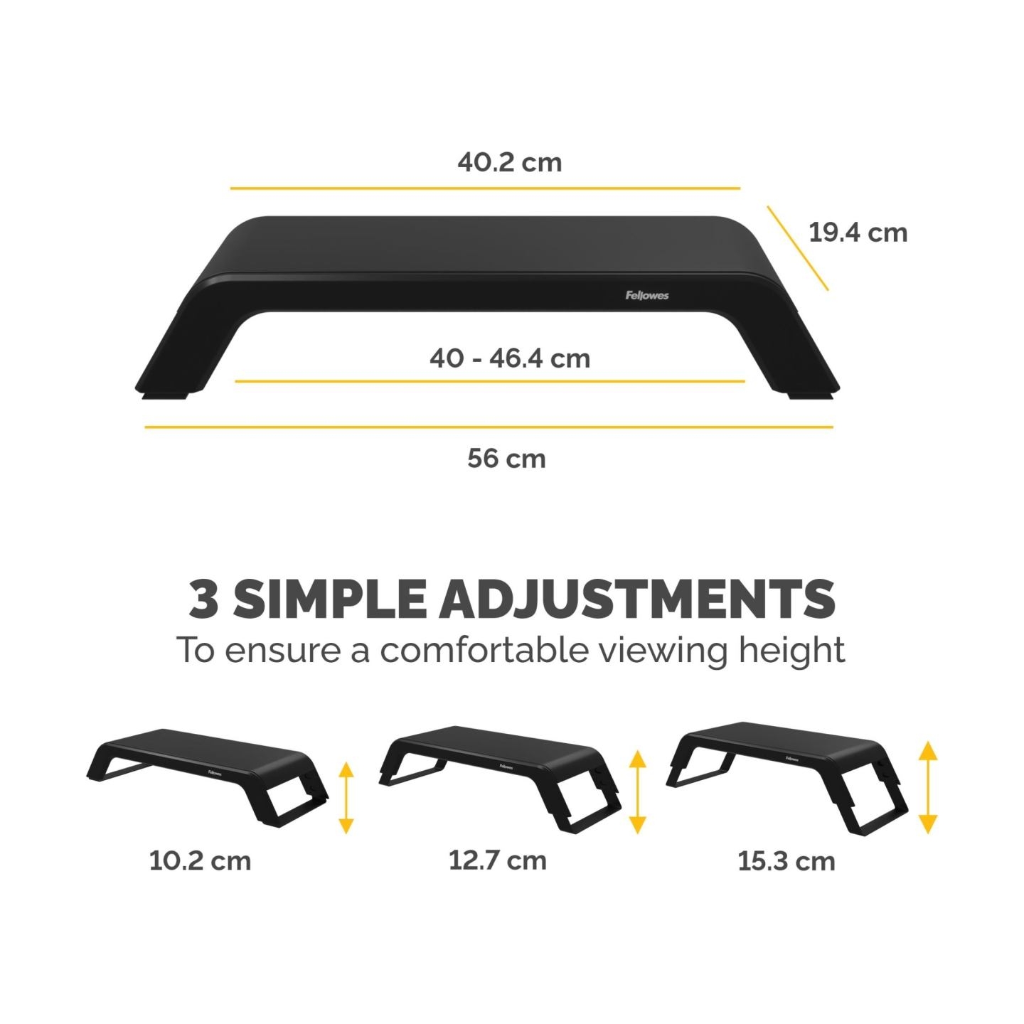 Fellowes MONITOR ACC RISER HANA LT/BLACK 100016996 FELLOWES