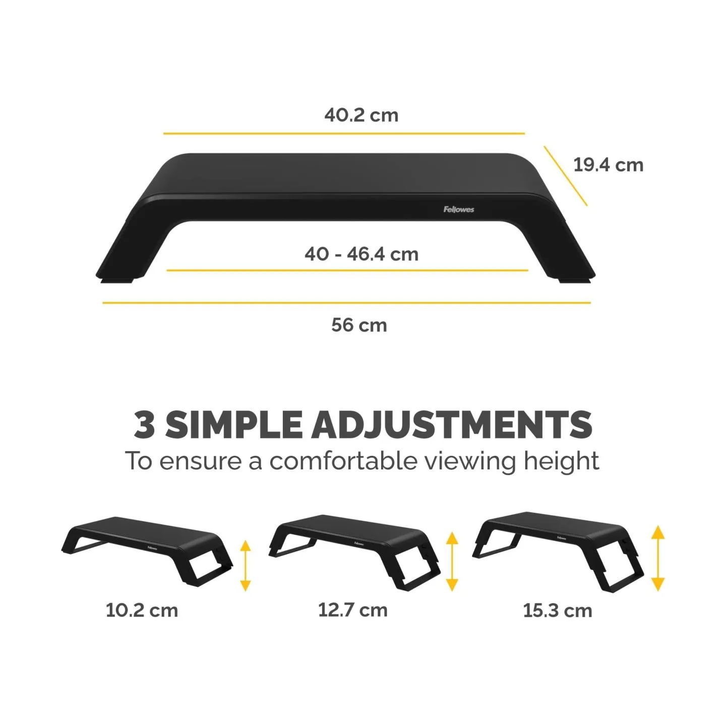 Fellowes MONITOR ACC RISER HANA LT/BLACK 100016996 FELLOWES