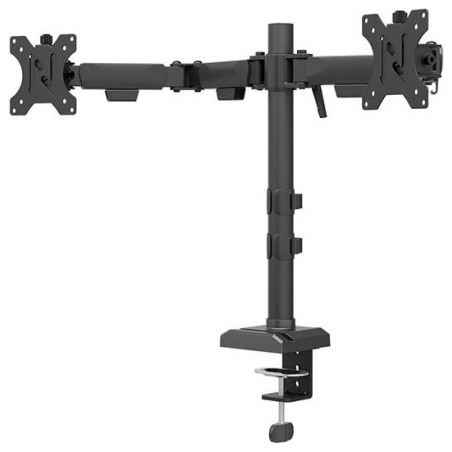 Neomounts NERO DOUBLE FLAT SCREEN DESK MOUNT  (PHONE HOLDER+QUICK-FIX CLAMP/GROMMET)