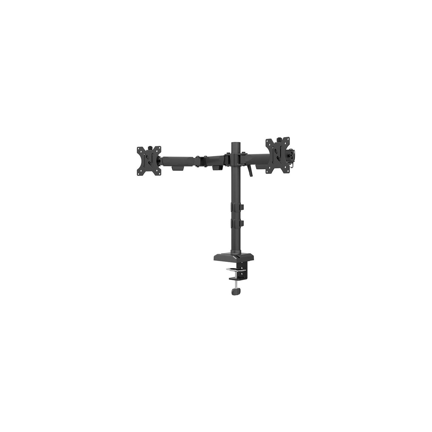 Neomounts NERO DOUBLE FLAT SCREEN DESK MOUNT  (PHONE HOLDER+QUICK-FIX CLAMP/GROMMET)