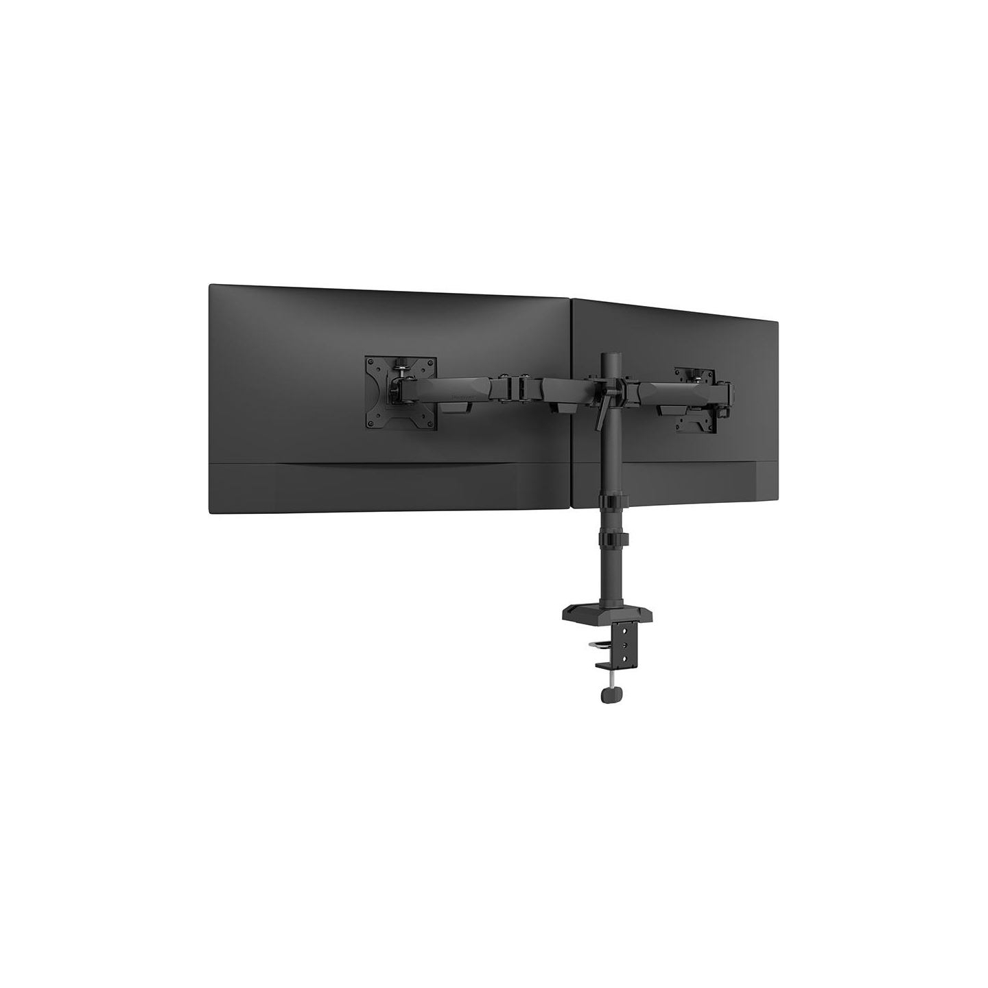 Neomounts NERO DOUBLE FLAT SCREEN DESK MOUNT  (PHONE HOLDER+QUICK-FIX CLAMP/GROMMET)