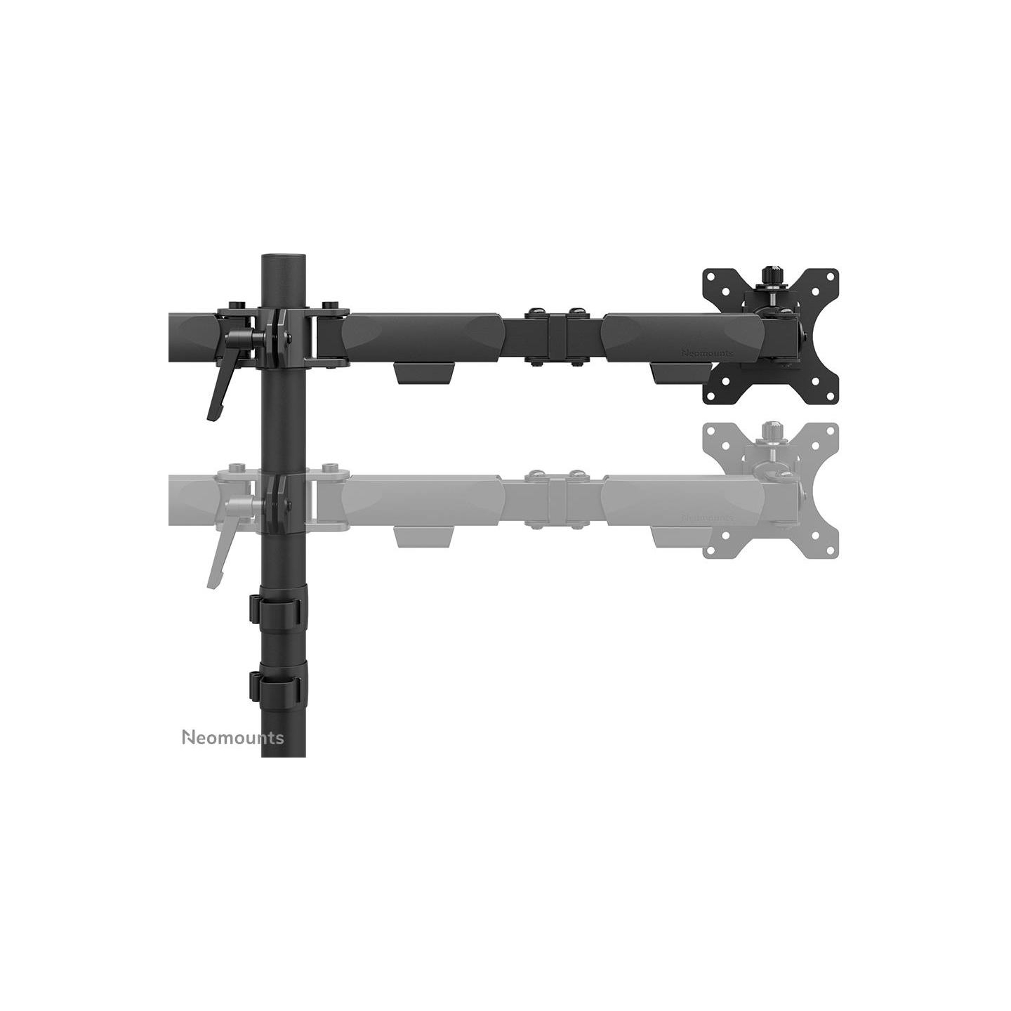 Neomounts NERO DOUBLE FLAT SCREEN DESK MOUNT  (PHONE HOLDER+QUICK-FIX CLAMP/GROMMET)