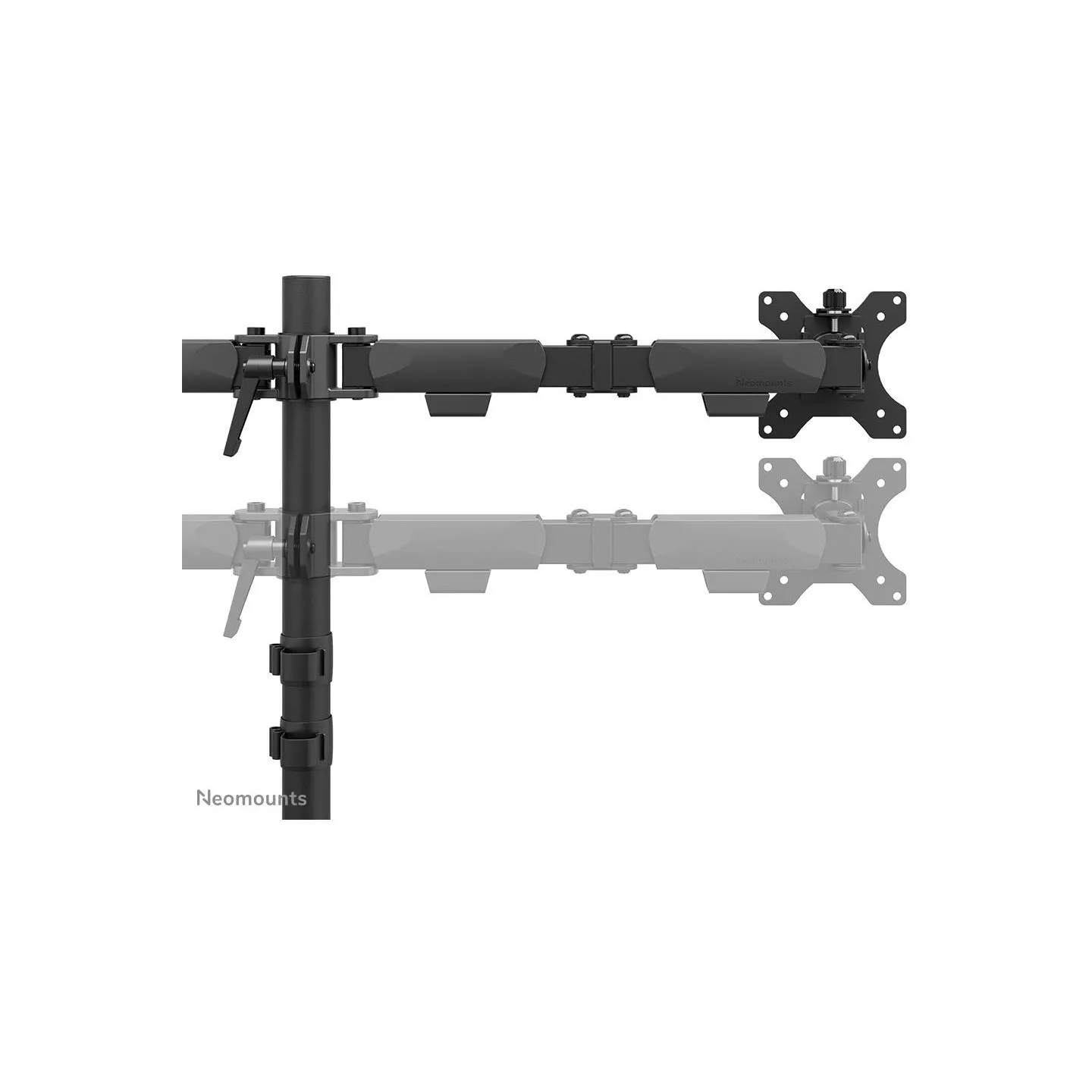 Neomounts NERO DOUBLE FLAT SCREEN DESK MOUNT  (PHONE HOLDER+QUICK-FIX CLAMP/GROMMET)