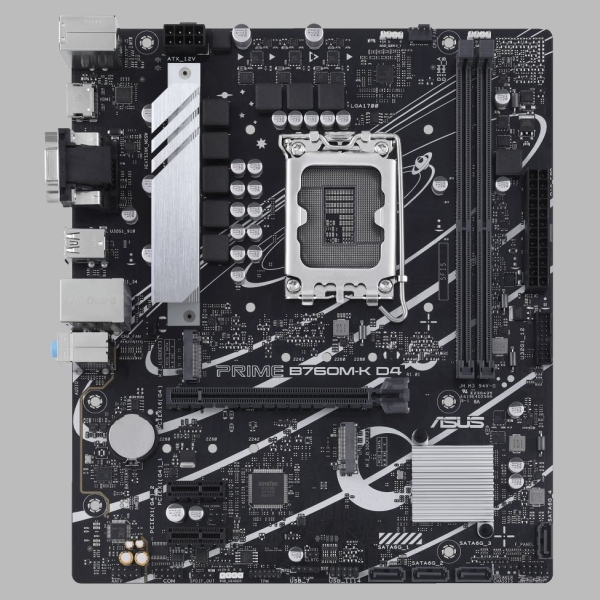 Asus | PRIME B760M-K D4 | Processor family Intel | Processor socket  LGA1700 | DDR4 DIMM | Memory slots 2 | Supported hard disk 