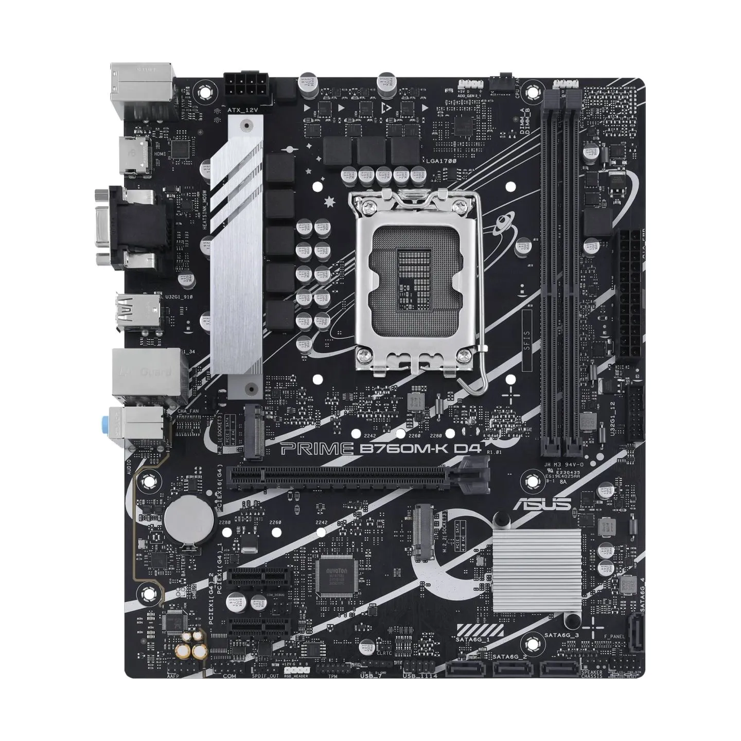 Asus | PRIME B760M-K D4 | Processor family Intel | Processor socket  LGA1700 | DDR4 DIMM | Memory slots 2 | Supported hard disk 