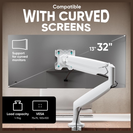 Onkron MONITOR ACC DESK MOUNT/13-32" WHITE G100-W ONKRON