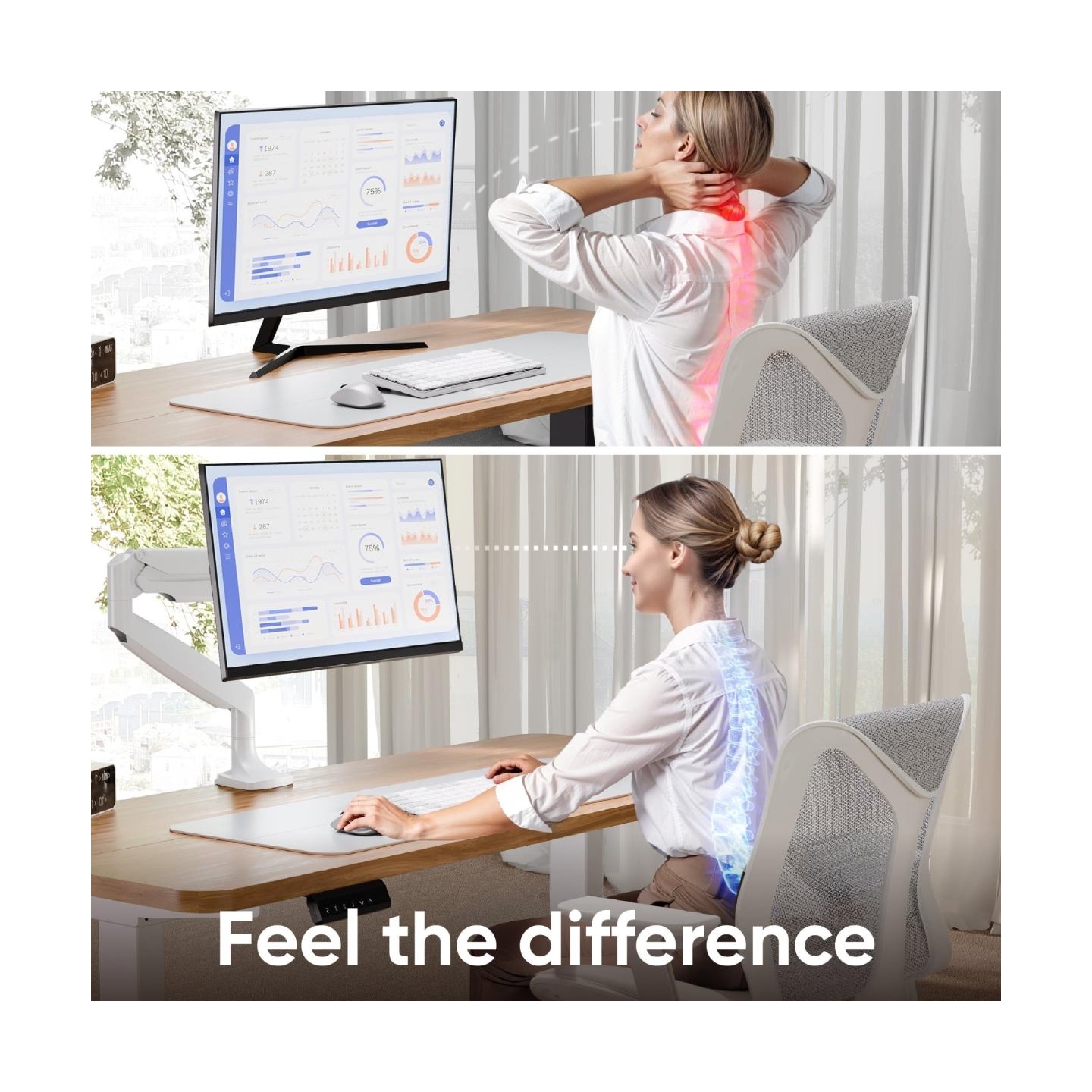 Onkron MONITOR ACC DESK MOUNT/13-32" WHITE G100-W ONKRON