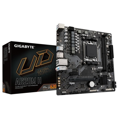 Gigabyte | A620M H 1.0 M/B | Processor family AMD | Processor socket AM5 | DDR5 DIMM | Memory slots 2 | Supported hard disk driv