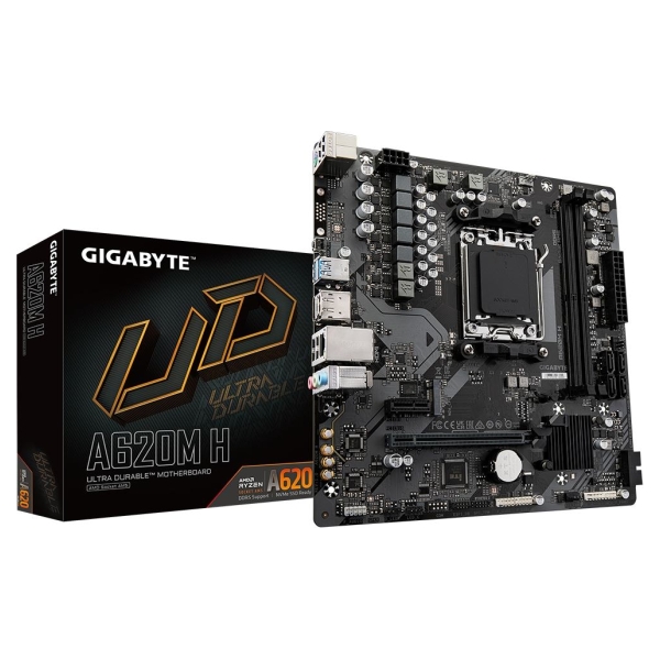 Gigabyte | A620M H 1.0 M/B | Processor family AMD | Processor socket AM5 | DDR5 DIMM | Memory slots 2 | Supported hard disk driv