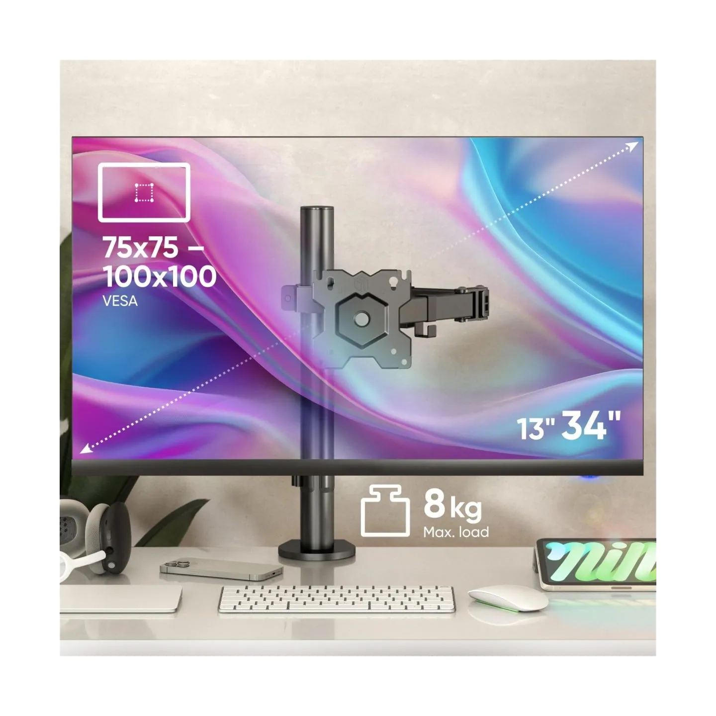 Onkron MONITOR ACC DESK MOUNT/13-34" BLACK D121E-B ONKRON