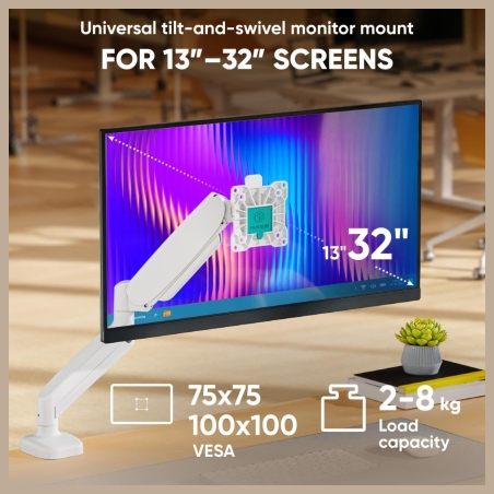 Onkron MONITOR ACC DESK MOUNT/13-32" WHITE G80-W ONKRON