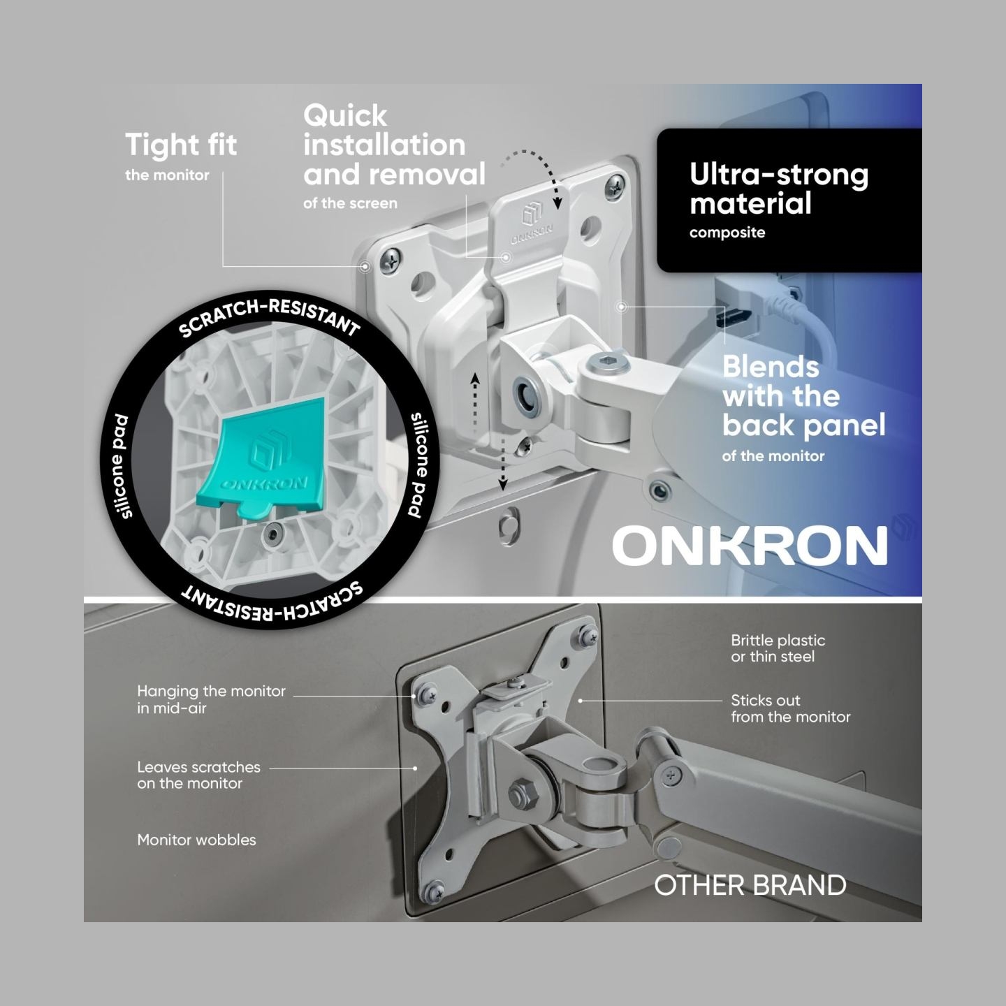 Onkron MONITOR ACC DESK MOUNT/13-32" WHITE G80-W ONKRON