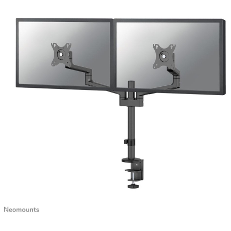 Neomounts SCREEN DESK MOUNT FOR TWO SCREENS, BLACK (CLAMP+GROMMET)