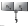 Neomounts SCREEN DESK MOUNT FOR TWO SCREENS, BLACK (CLAMP+GROMMET)