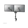 Neomounts SCREEN DESK MOUNT FOR TWO SCREENS, BLACK (CLAMP+GROMMET)