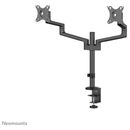 Neomounts SCREEN DESK MOUNT FOR TWO SCREENS, BLACK (CLAMP+GROMMET)