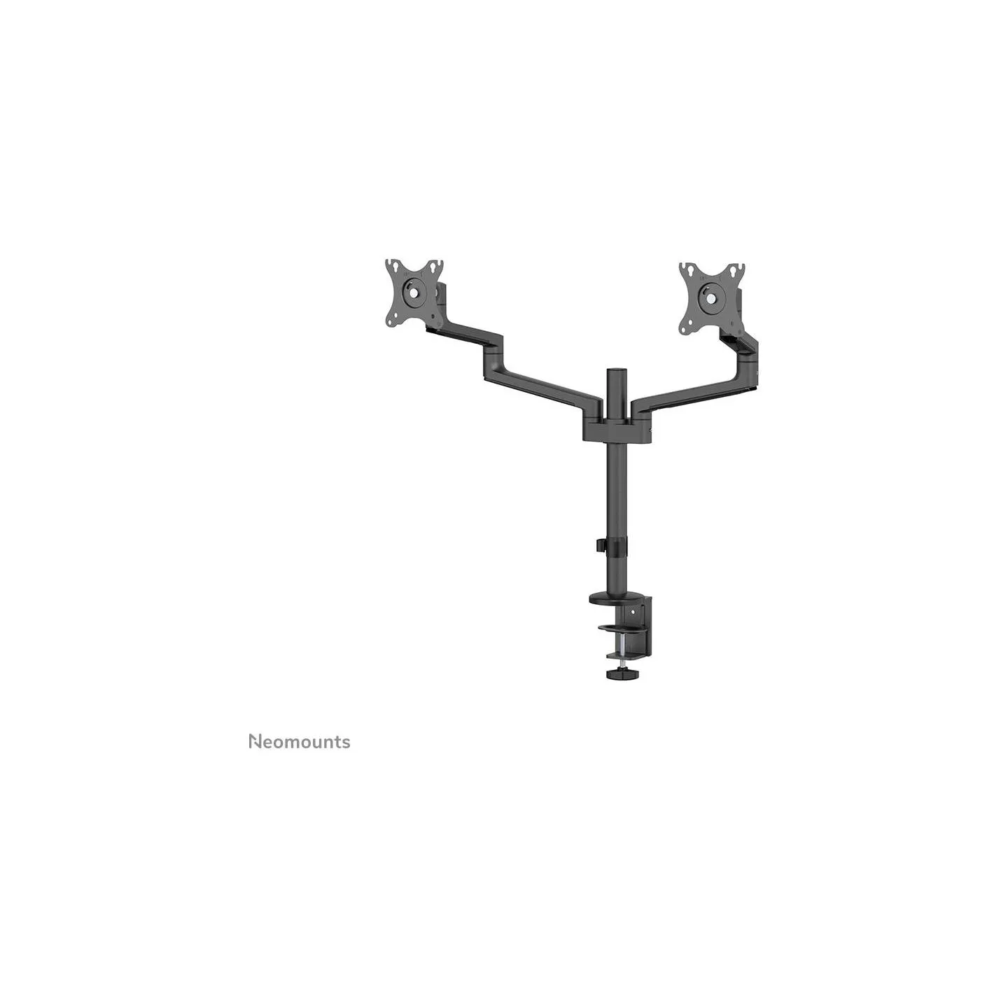 Neomounts SCREEN DESK MOUNT FOR TWO SCREENS, BLACK (CLAMP+GROMMET)