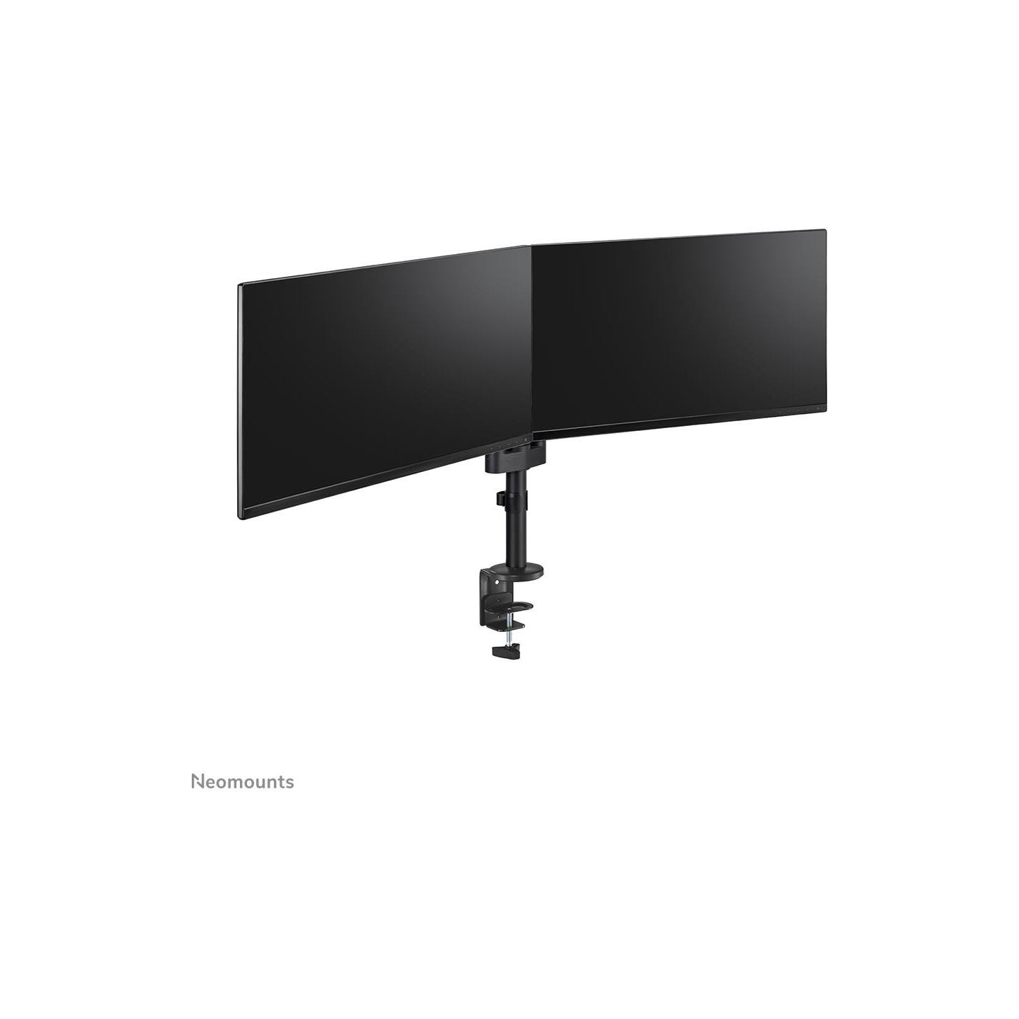 Neomounts SCREEN DESK MOUNT FOR TWO SCREENS, BLACK (CLAMP+GROMMET)