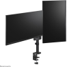 Neomounts SCREEN DESK MOUNT FOR TWO SCREENS, BLACK (CLAMP+GROMMET)