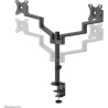 Neomounts SCREEN DESK MOUNT FOR TWO SCREENS, BLACK (CLAMP+GROMMET)