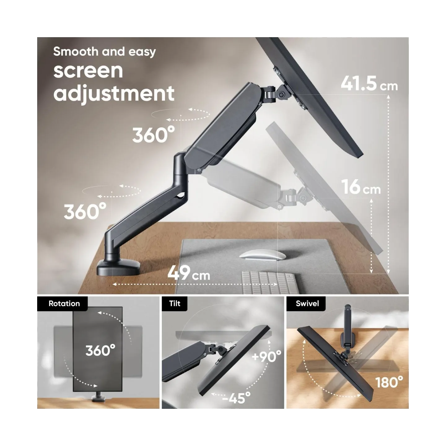 Onkron MONITOR ACC DESK MOUNT/13-32" BLACK G50-B ONKRON