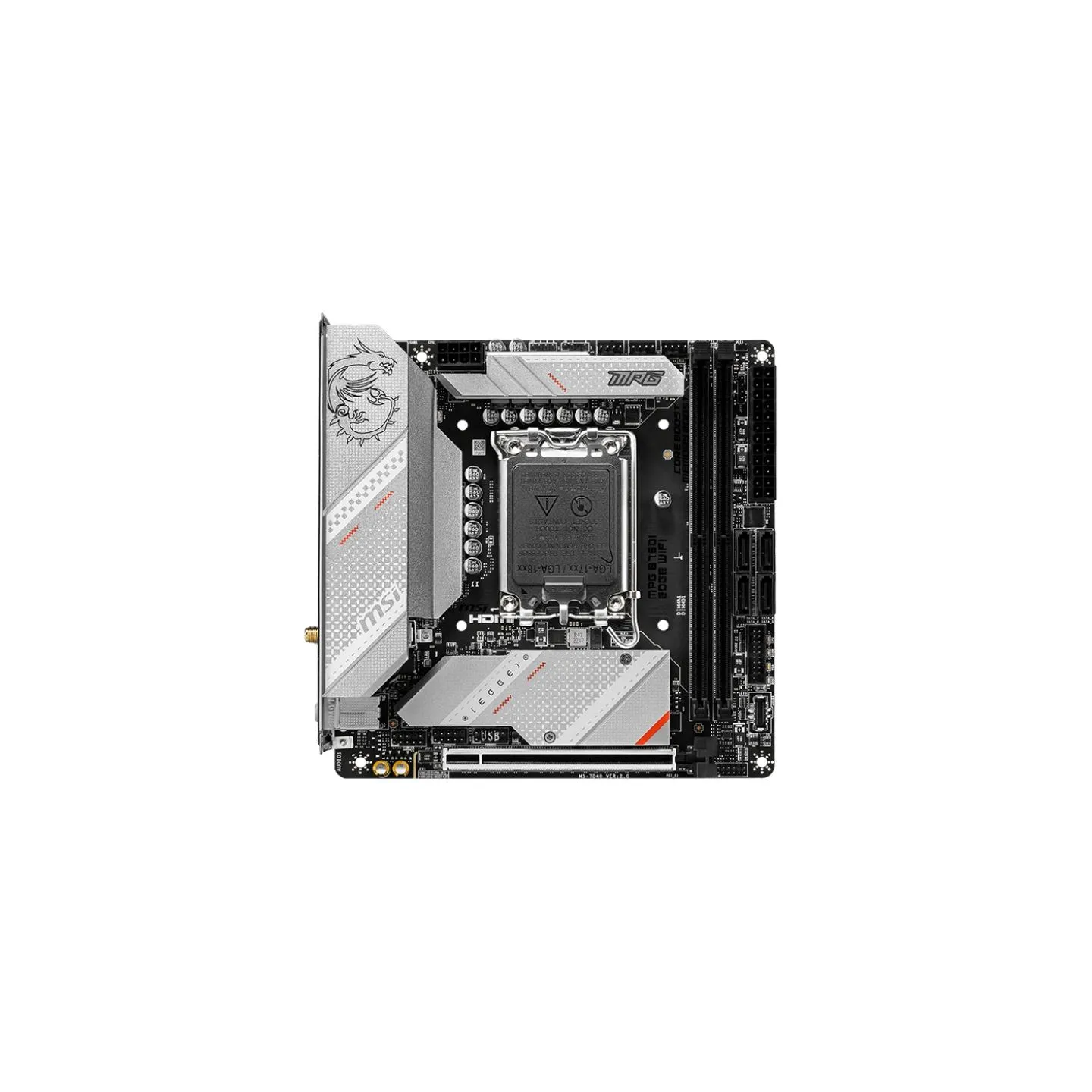 MSI | MPG B760I EDGE WIFI | Processor family Intel | Processor socket  LGA1700 | DDR5 DIMM | Memory slots 2 | Supported hard dis