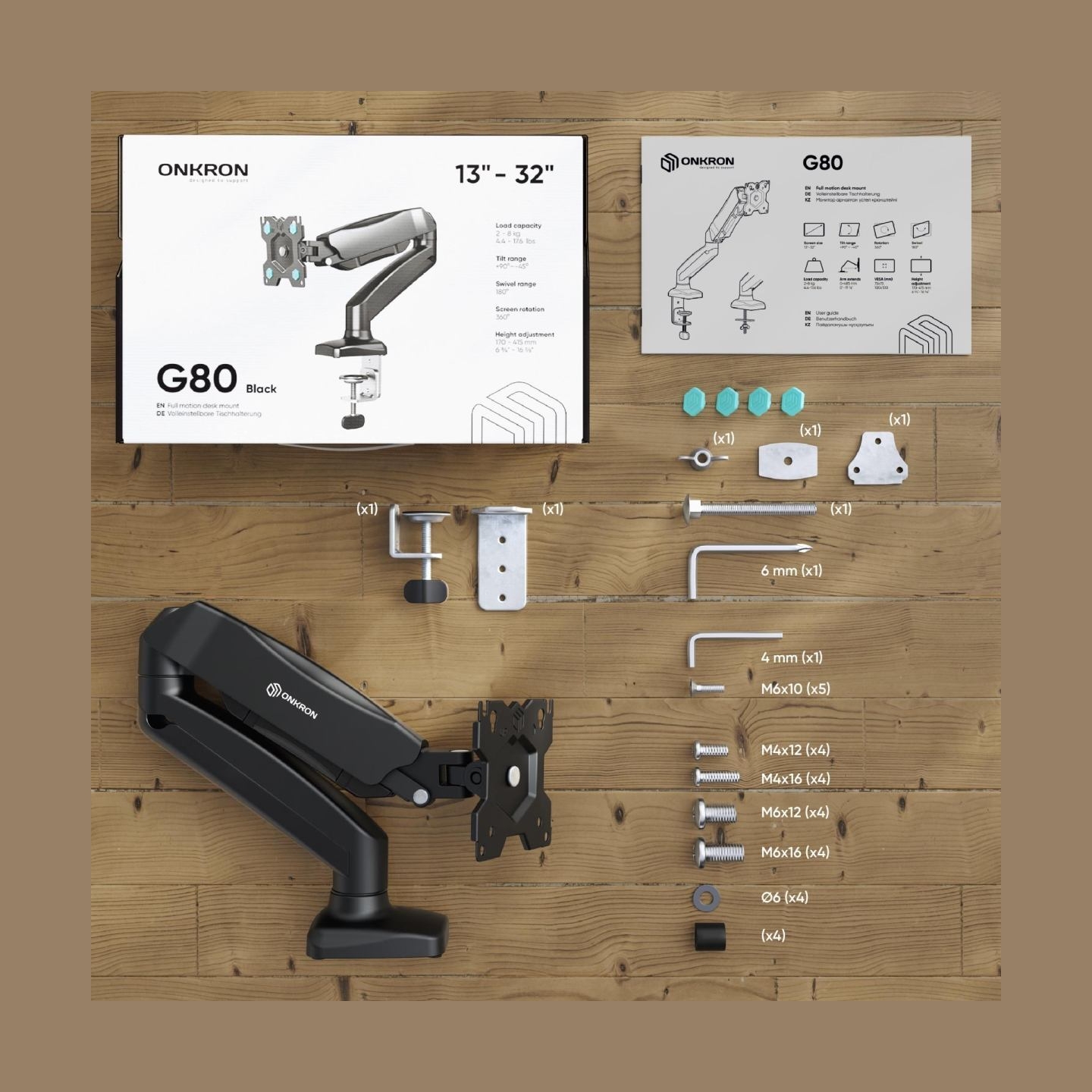 Onkron MONITOR ACC DESK MOUNT/13-32" BLACK G80-B ONKRON