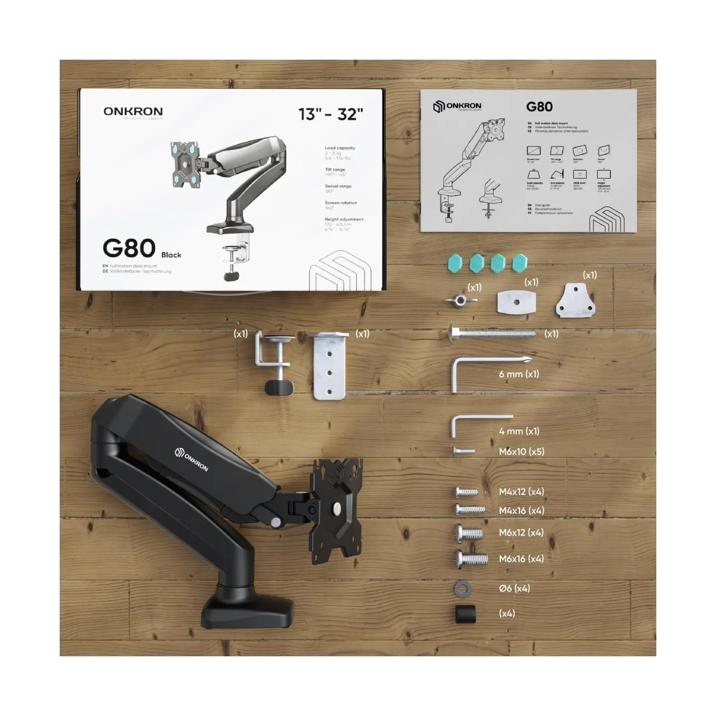 Onkron MONITOR ACC DESK MOUNT/13-32" BLACK G80-B ONKRON