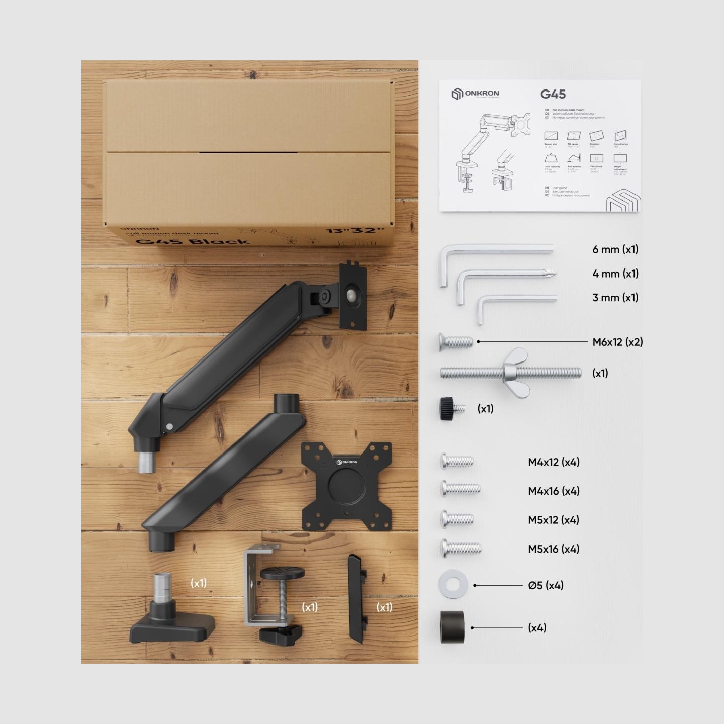 Onkron MONITOR ACC DESK MOUNT/13-32" BLACK G45-B ONKRON