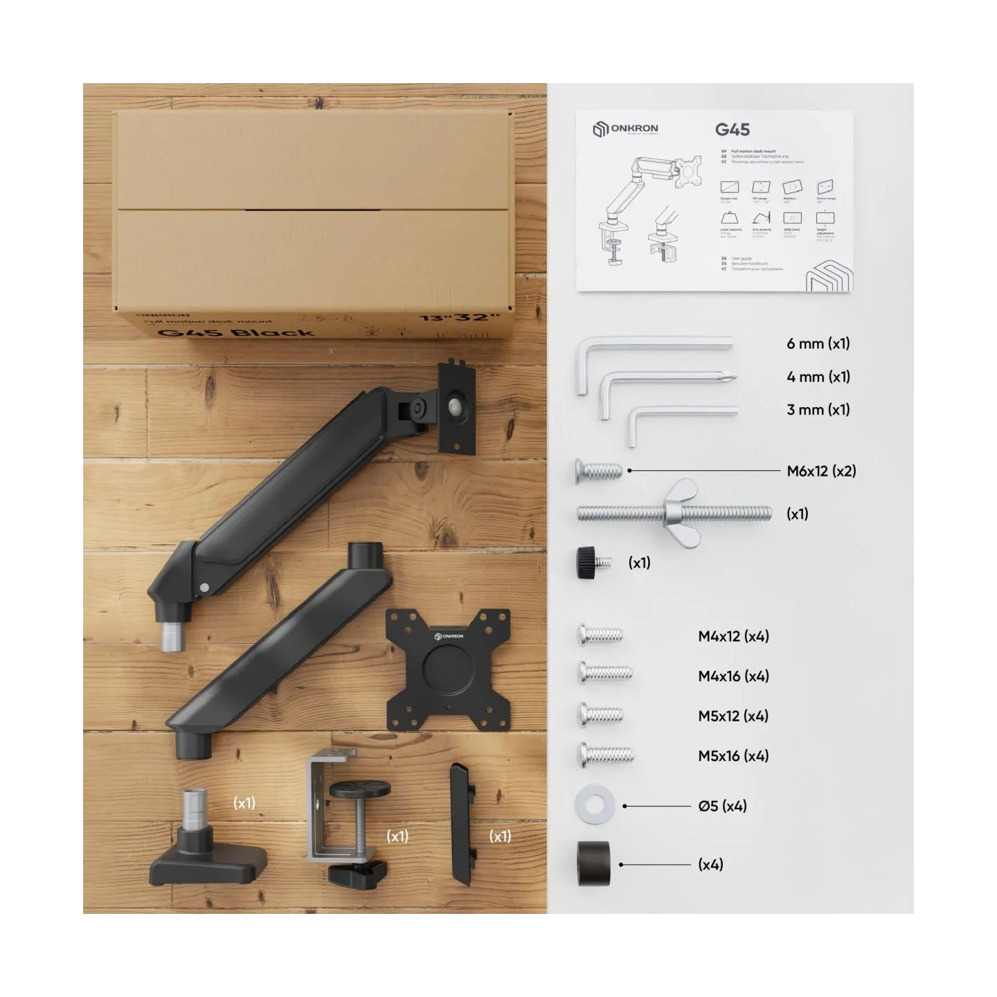 Onkron MONITOR ACC DESK MOUNT/13-32" BLACK G45-B ONKRON