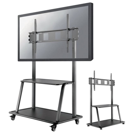 Neomounts NEWSTAR MOBILE FLAT SCREEN FLOOR STAND (STAND+TROLLEY) (HEIGHT: 137-162 CM) BOX 1/2 60-105" BLACK