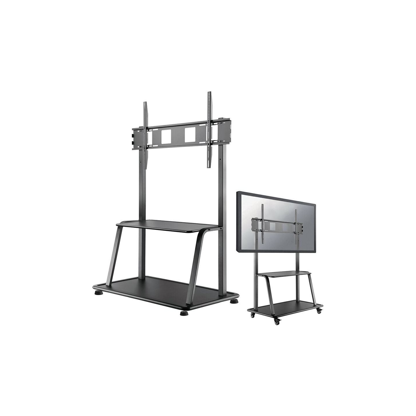 Neomounts NEWSTAR MOBILE FLAT SCREEN FLOOR STAND (STAND+TROLLEY) (HEIGHT: 137-162 CM) BOX 1/2 60-105" BLACK