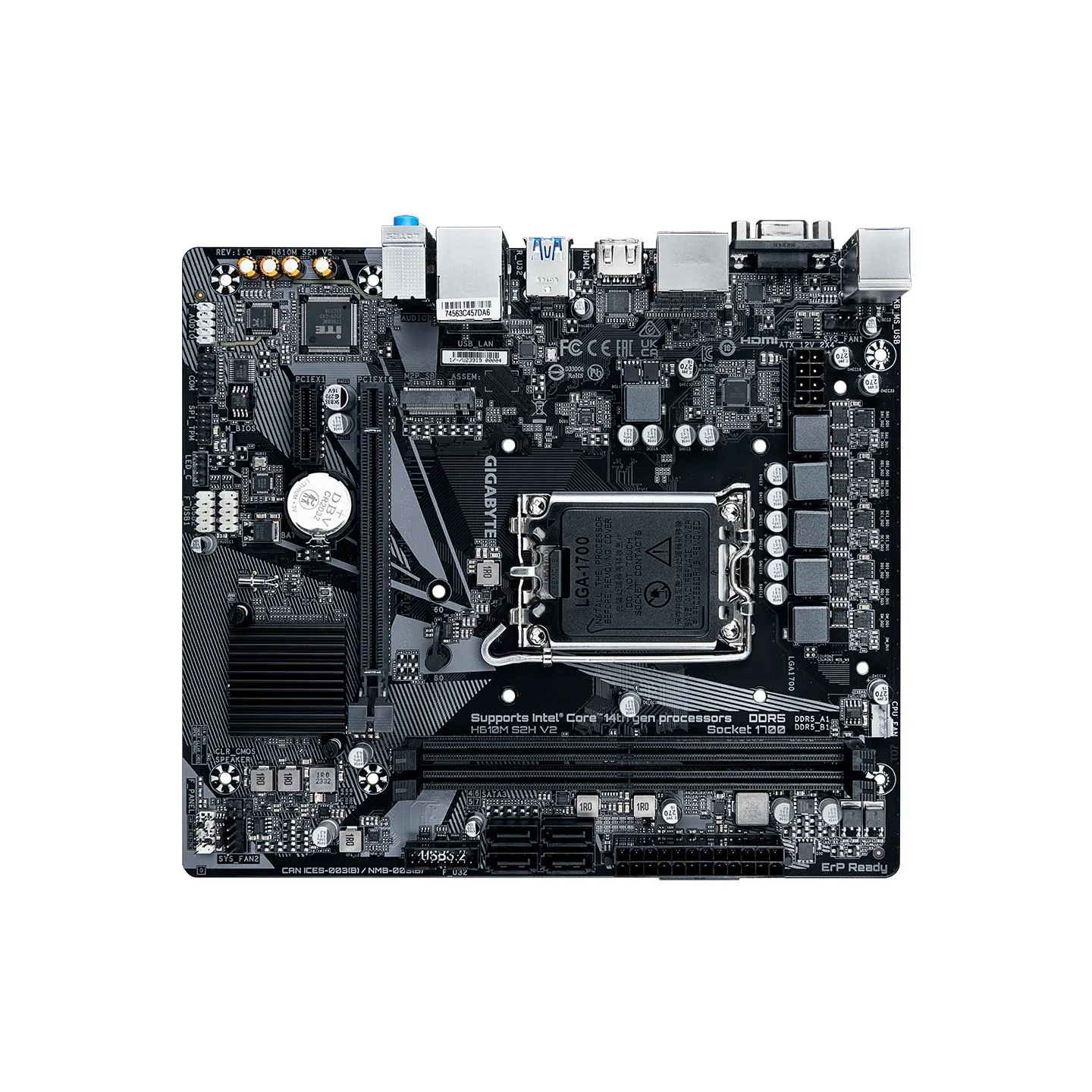 Gigabyte | H610M S2H V2 1.0 | Processor family Intel | Processor socket LGA1700 | DDR5 DIMM | Supported hard disk drive interfac